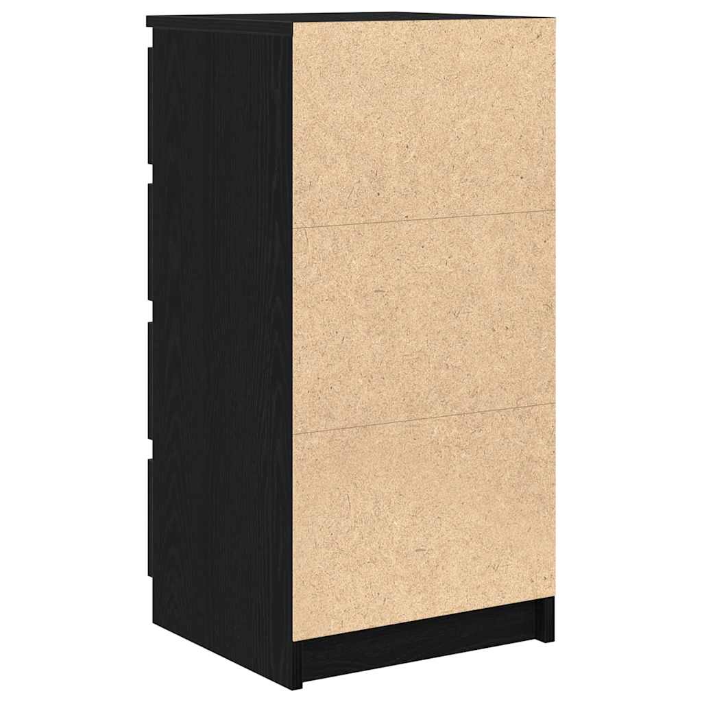 Komoda s ladicama crni hrast 37,5x35x99 cm konstruirano drvo