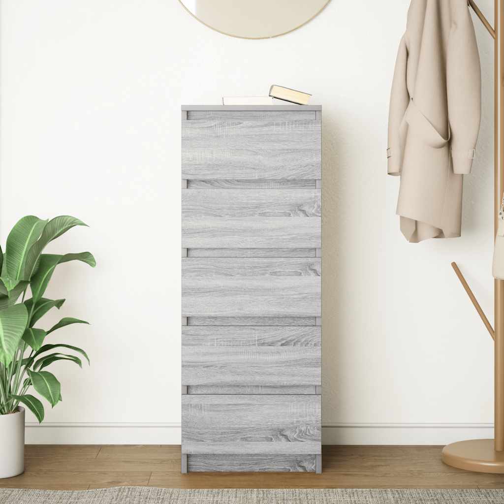 Komoda s ladicama Siva Sonoma 37,5x35x99 cm Konstruirano drvo