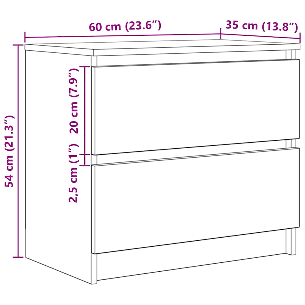 TV ormarić boja dimljenog hrasta 60x35x54 cm konstruirano drvo