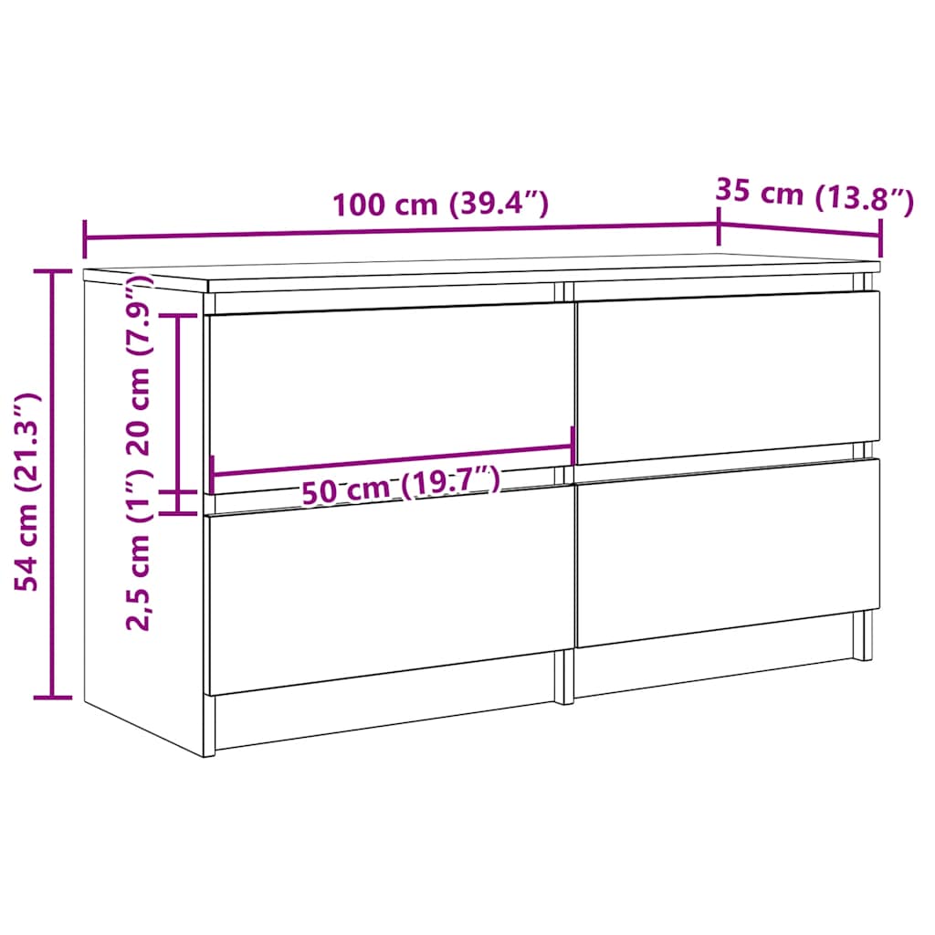 TV ormarić boja hrasta 100x35x54 cm od konstruiranog drva