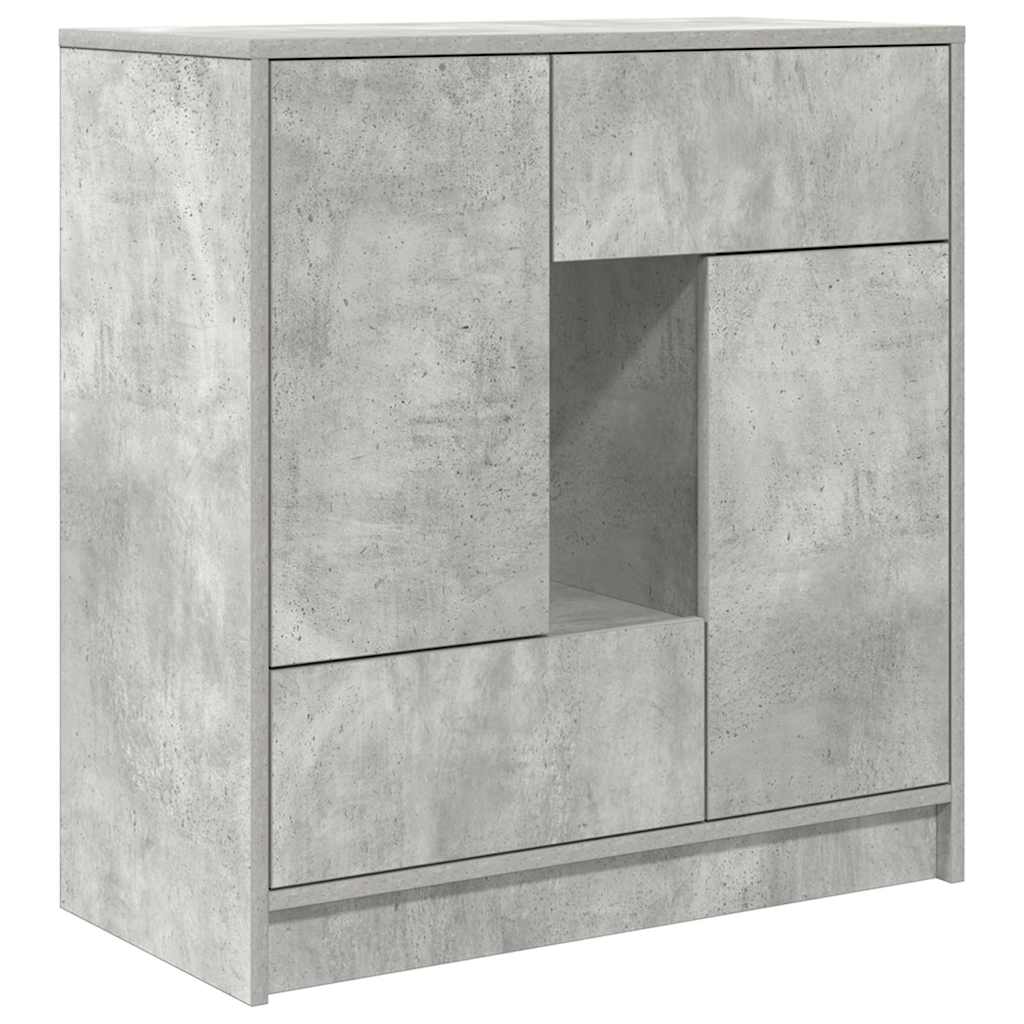 Komoda s ladicama i vratima beton siva 70,5x34x74,5 cm