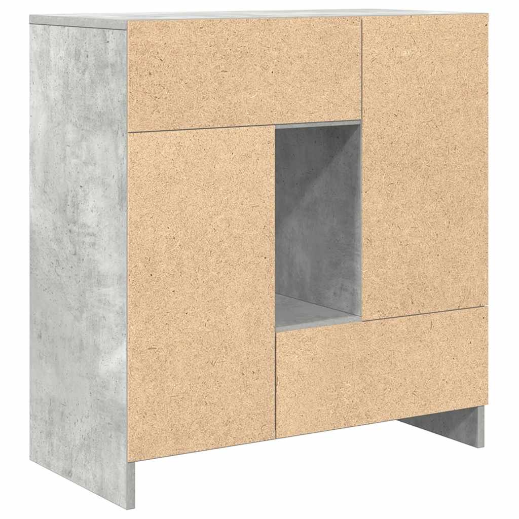 Komoda s ladicama i vratima beton siva 70,5x34x74,5 cm