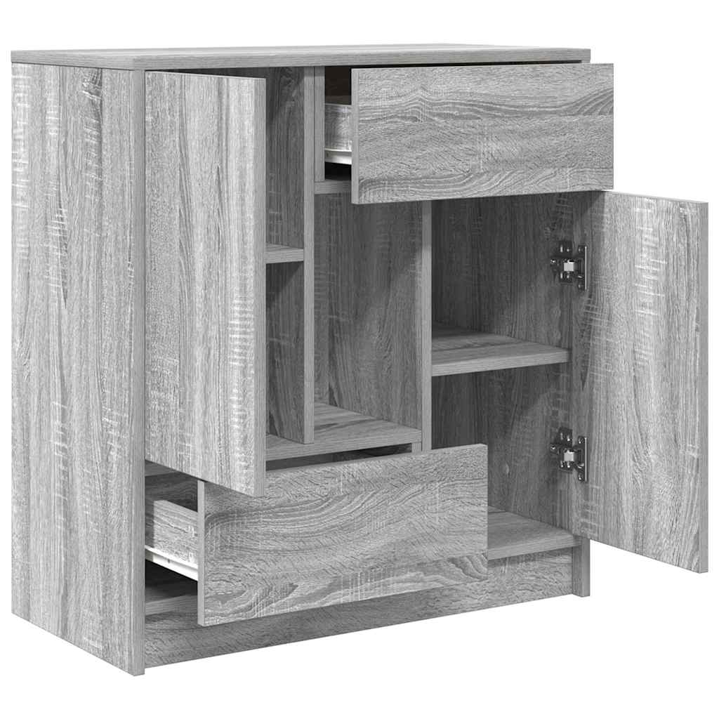 Komoda s ladicama i vratima siva sonoma 70,5x34x74,5 cm