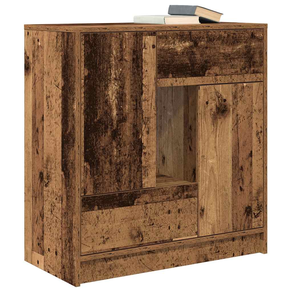 Komoda s ladicama i vratima staro drvo 70,5x34x74,5 cm