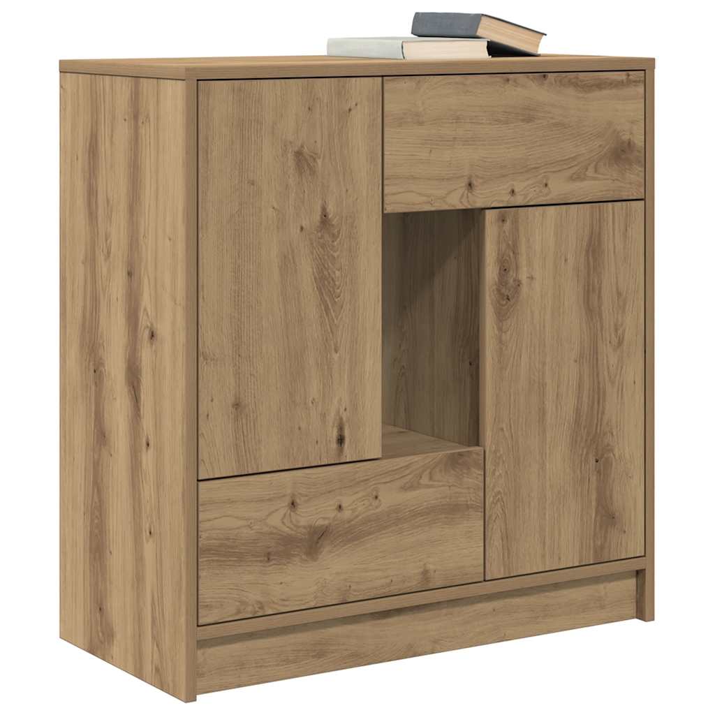 Komoda s ladicama i vratima artisan hrast 70,5x34x74,5 cm