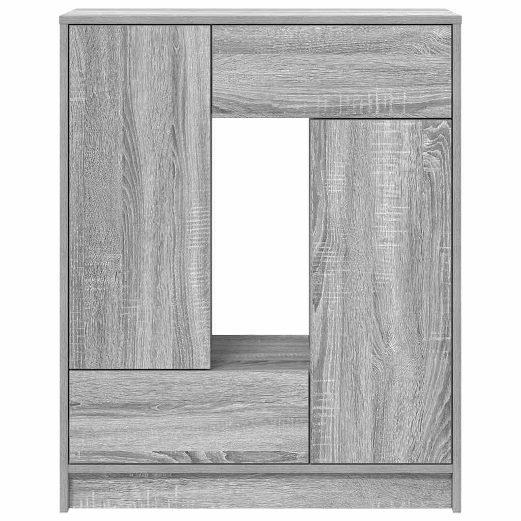 Komoda s ladicama i vratima siva sonoma 73x31x90 cm