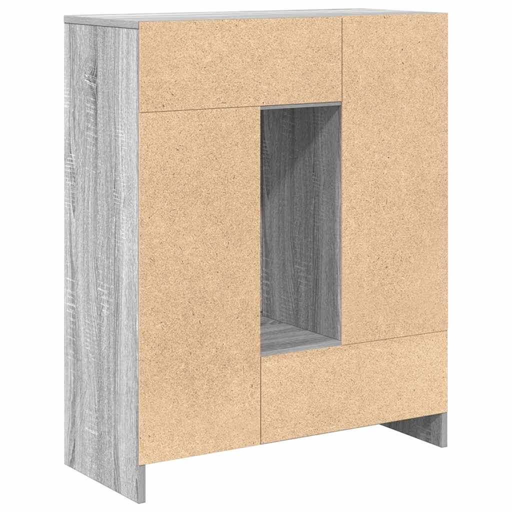Komoda s ladicama i vratima siva sonoma 73x31x90 cm