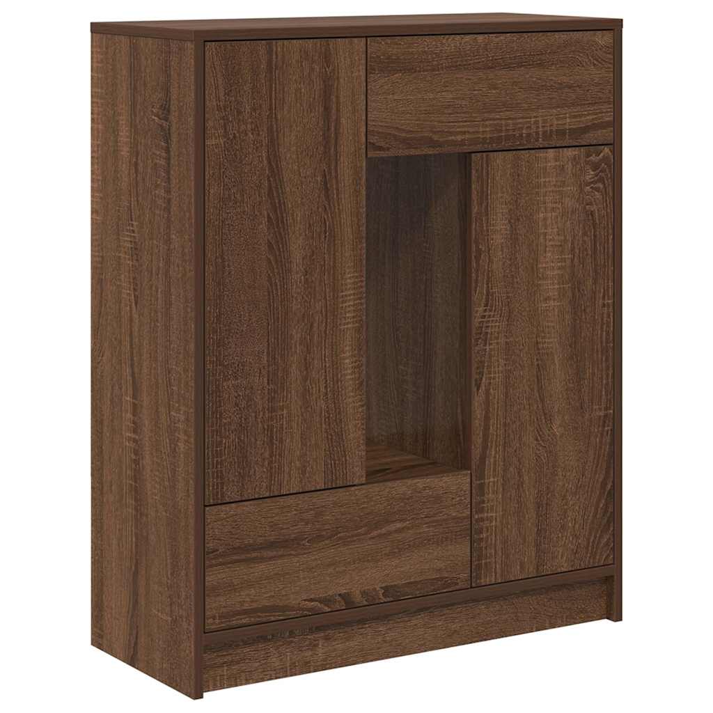 Komoda s ladicama i vratima smeđi hrast 73x31x90 cm