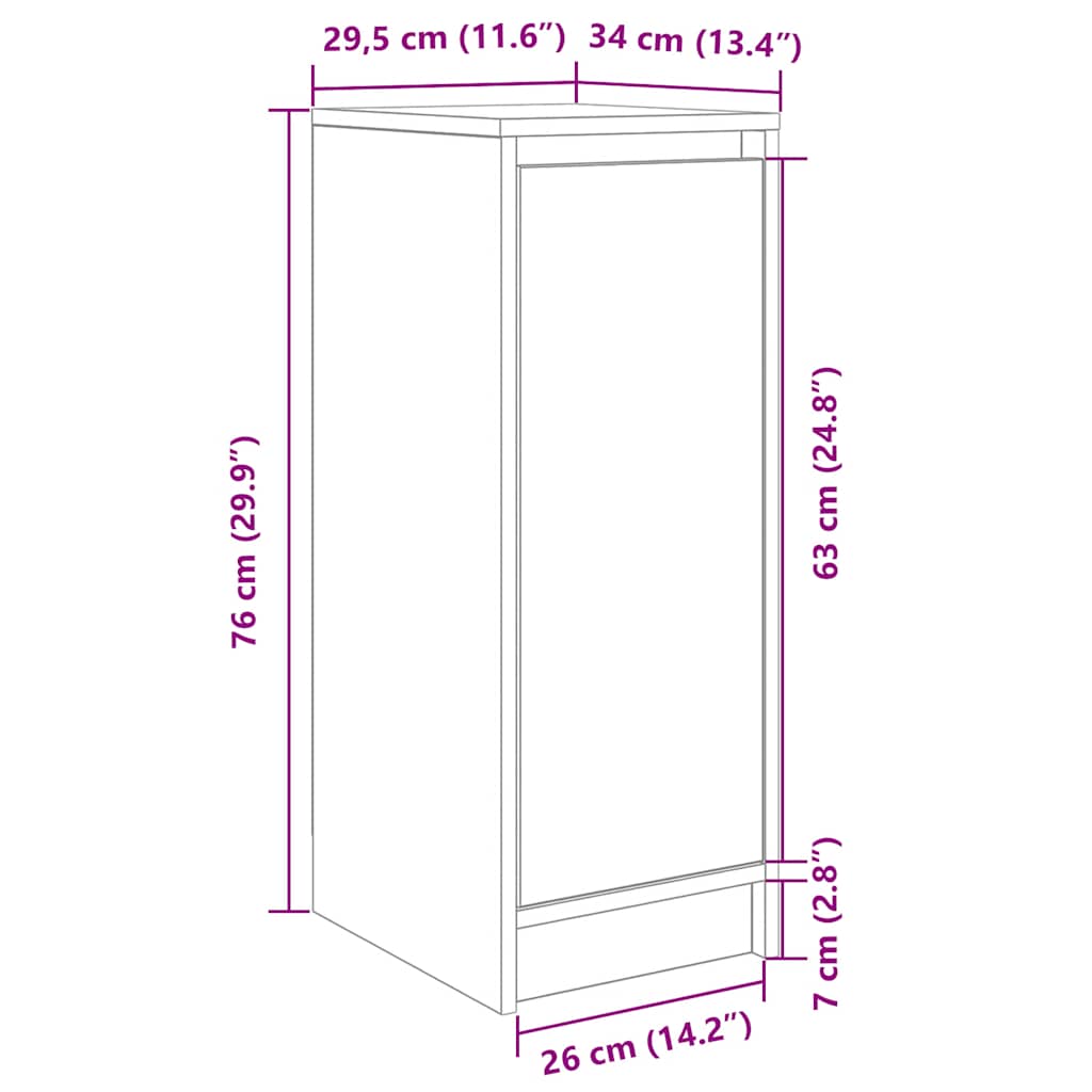 Ormarić za cipele crni hrast 29,5x34x76 cm konstruiranog drva