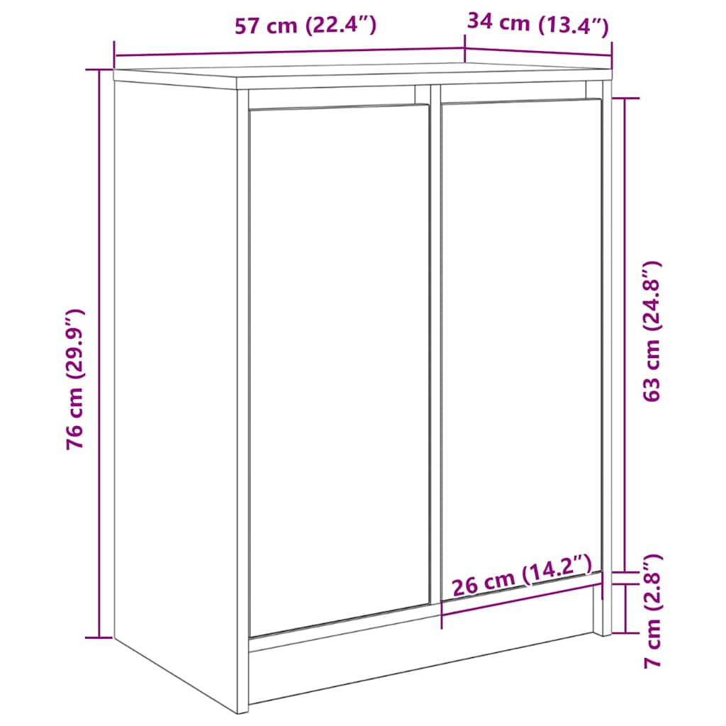 Ormarić za cipele boja betona 57x34x76 cm konstruirano drvo