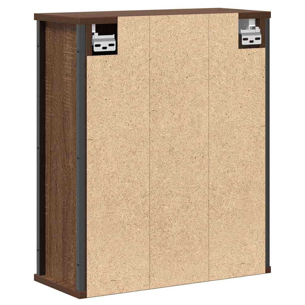 Kupaonski zidni ormarić s ogledalom smeđi hrast 50x21x60 cm