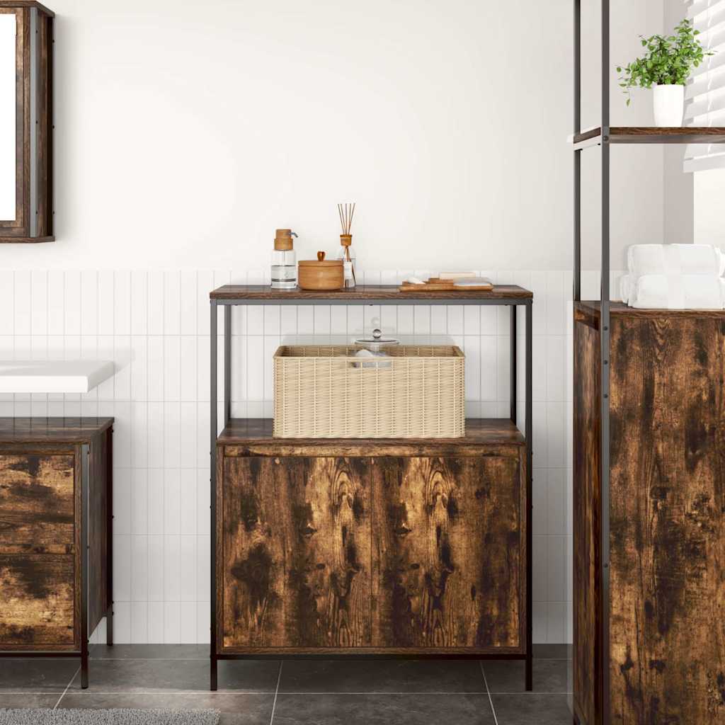 Kupaonski ormarić s policama dimljeni hrast 76,5x35x95 cm