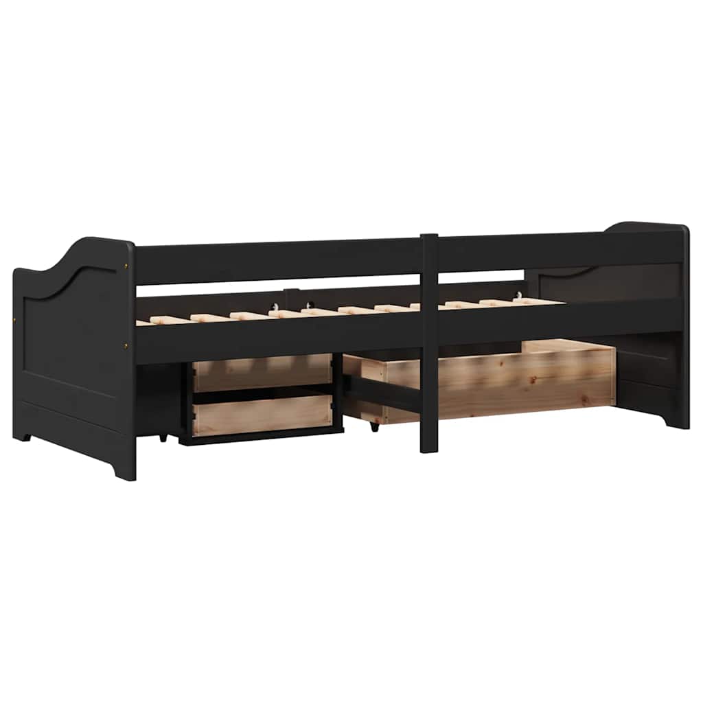 Dnevni krevet s 3 ladice bez madraca "IRUN" crni 90x200 cm