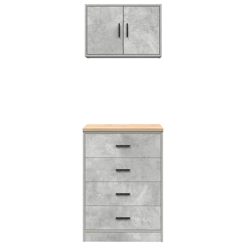Garažni ormarići 2 kom siva boja betona od konstruiranog drva