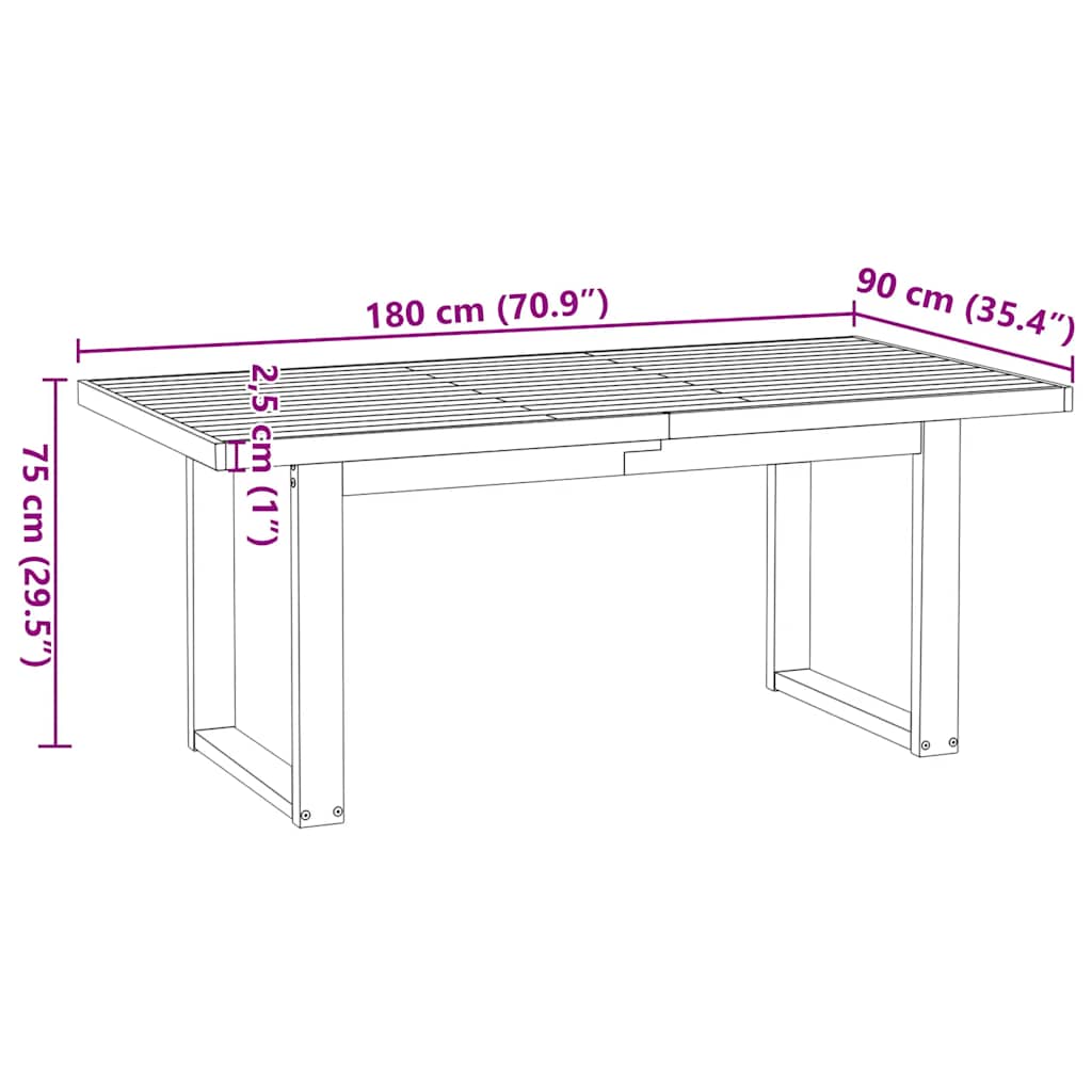 Blagovaonski stol "NOAIN" noge U-oblika 180x90x75 cm