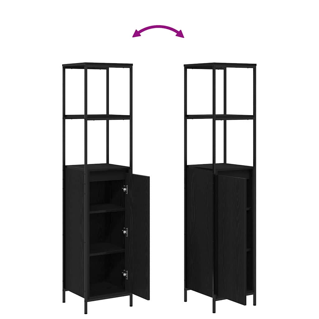Set namještaja za kupaonicu s ladicama 2 pcs Crni hrast