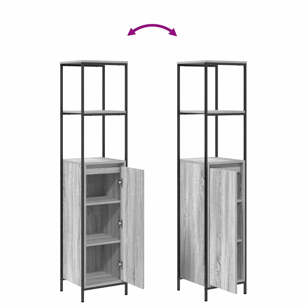 Set namještaja za kupaonicu s ladicama 2 pcs Siva sonoma i Crna