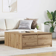 stol za kavu s ladicama artisan hrast 100x100x40 cm