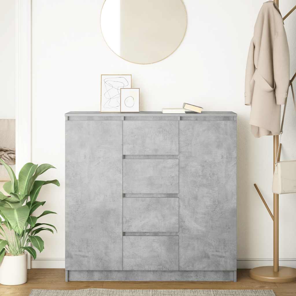 Komoda s ladicama beton siva 100,5x35x98,5 cm konstruirano drvo