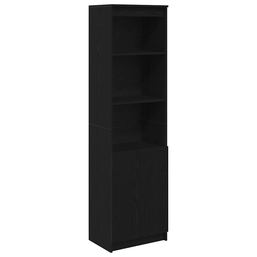 Visoka komoda crni hrast 50x35x180 cm od konstruiranog drva