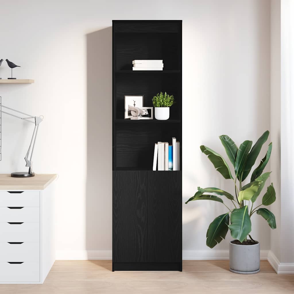 Visoka komoda crni hrast 50x35x180 cm od konstruiranog drva