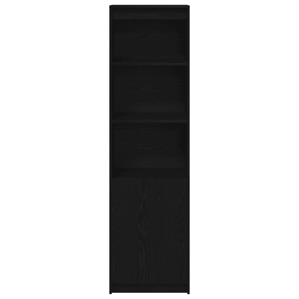 Visoka komoda crni hrast 50x35x180 cm od konstruiranog drva