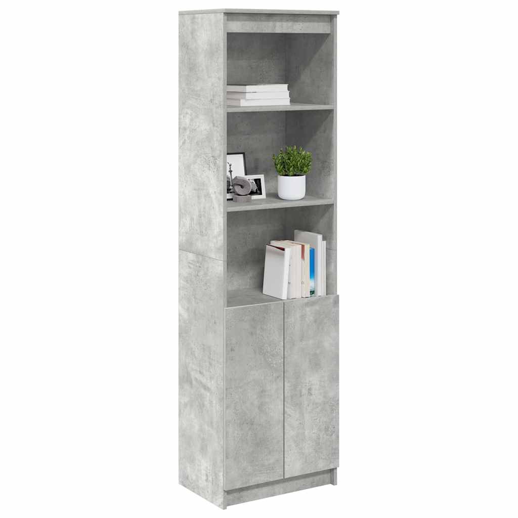 Visoka komoda siva betona 50x35x180 cm od konstruiranog drva