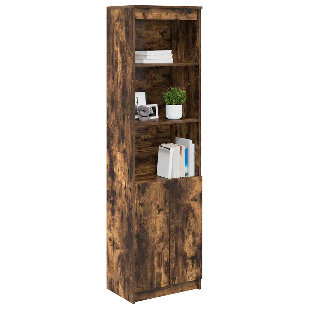 Visoka komoda dimljeni hrast 50x35x180 cm konstruiranog drva
