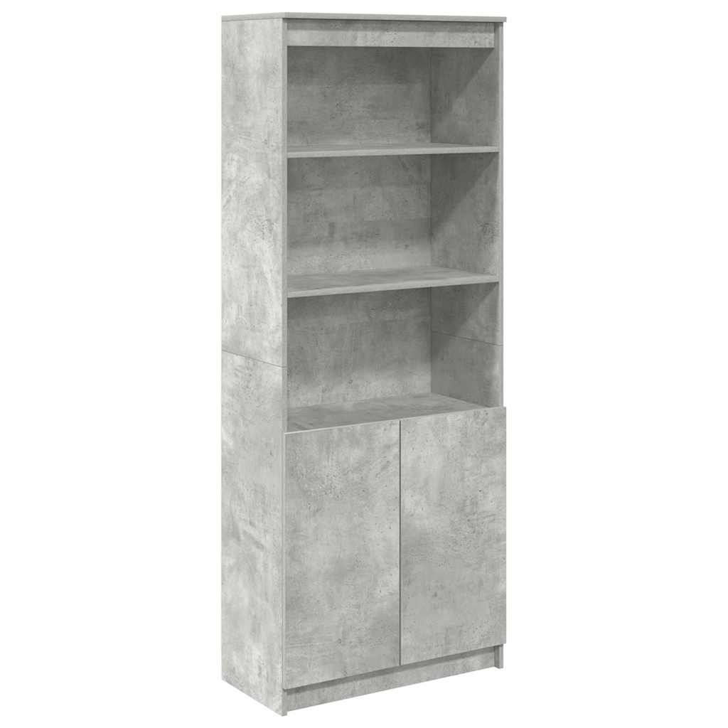 Visoka komoda siva betona 70x35x180 cm od konstruiranog drva