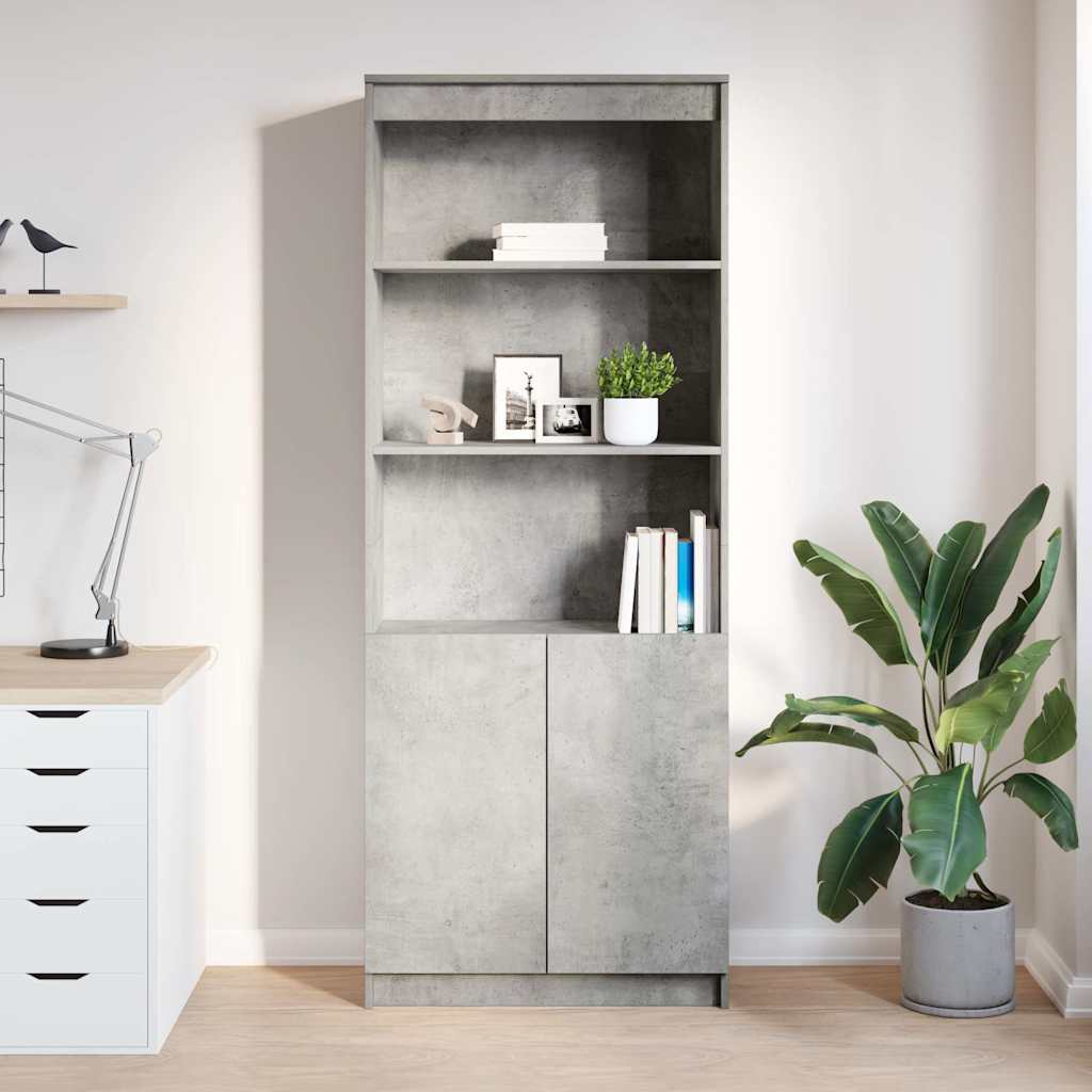 Visoka komoda siva betona 70x35x180 cm od konstruiranog drva