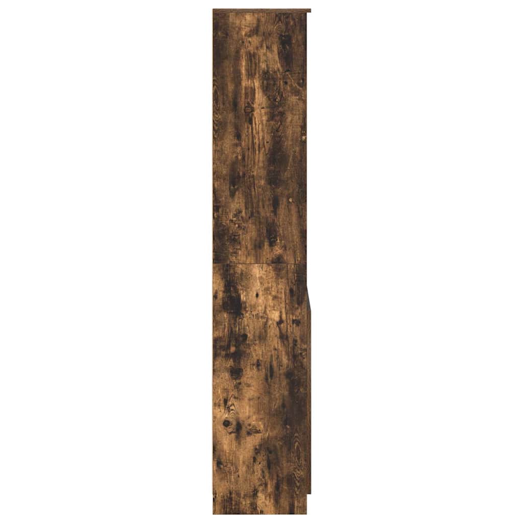 Visoka komoda dimljeni hrast 70x35x180 cm konstruiranog drva