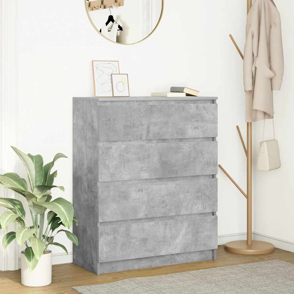 Komoda siva boja betona 80x35x99 cm od konstruiranog drva