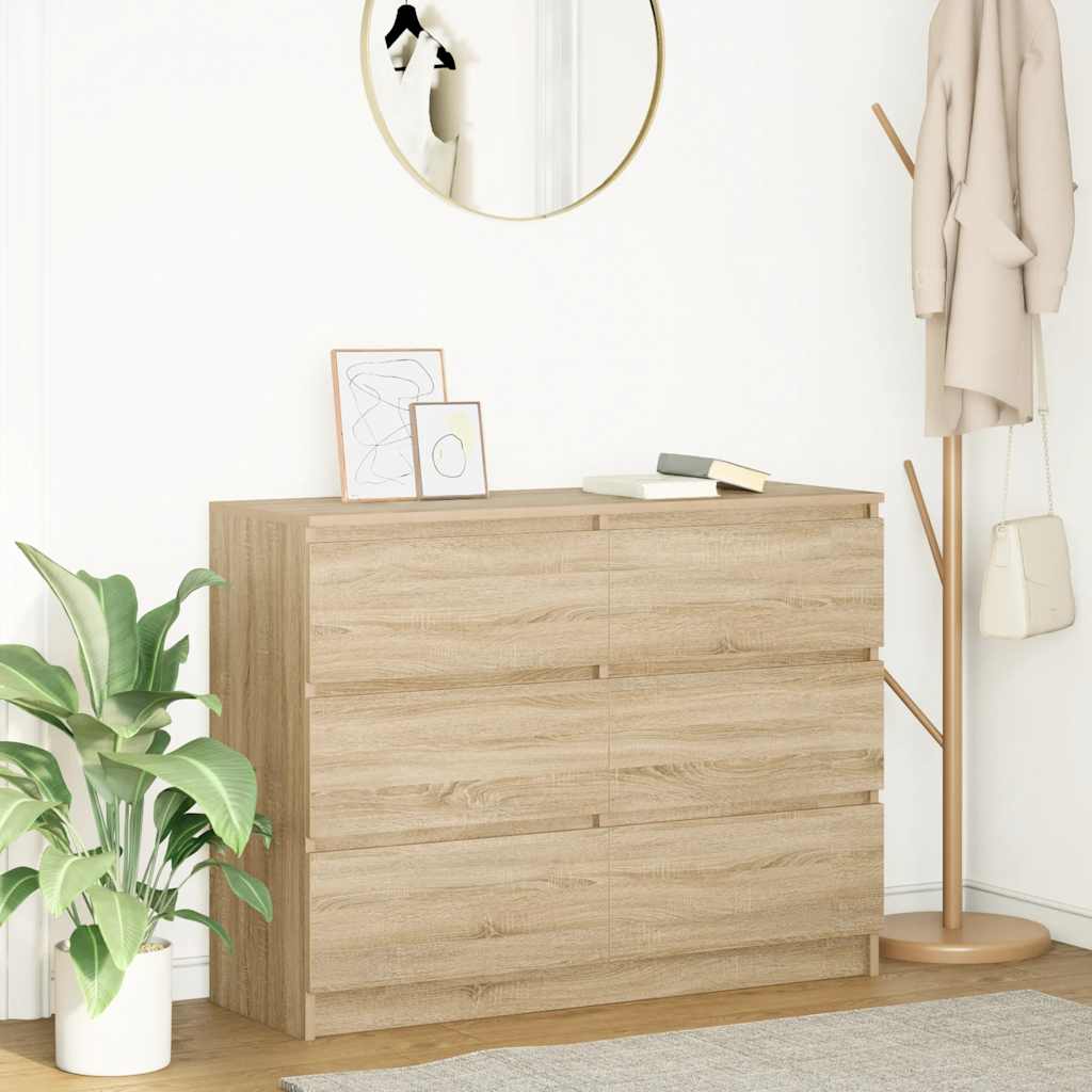 Komoda sonoma hrast 100x35x76 cm izrađeno drvo