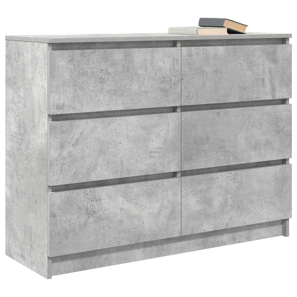 Komoda beton siva 100x35x76 cm konstruirano drvo