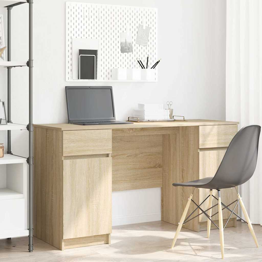 Stol s ladicama sonoma hrast 140 x 49 x 76 cm Konstruirano drvo