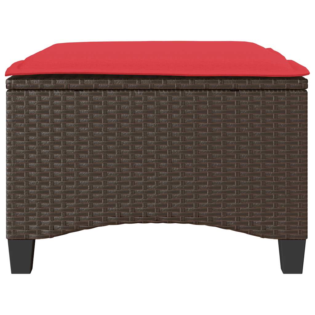 Vrtni tabure s jastucima 2 kom smeđi 55x55x36 cm poliratan
