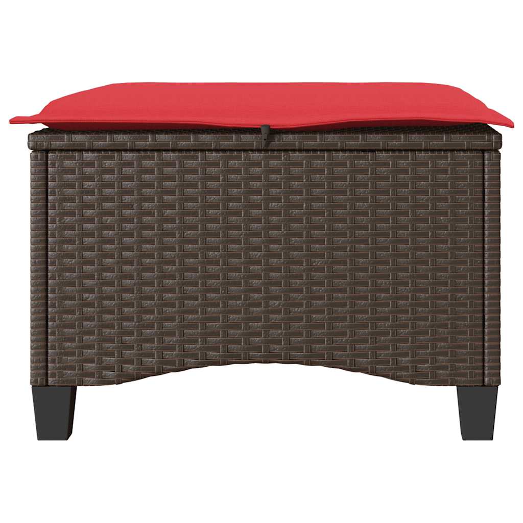 Vrtni tabure s jastucima 2 kom smeđi 55x55x36 cm poliratan