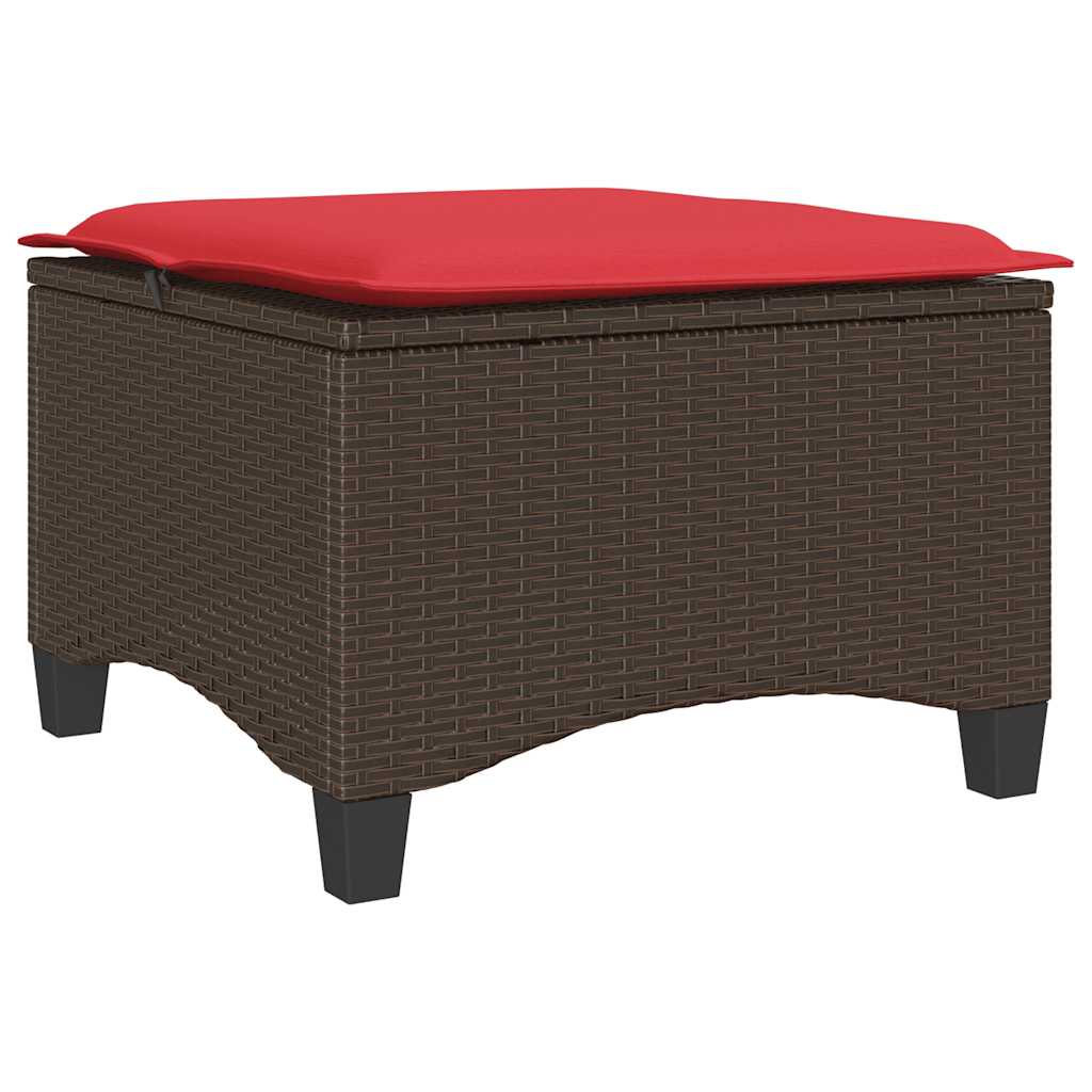 Vrtni tabure s jastucima 2 kom smeđi 55x55x36 cm poliratan