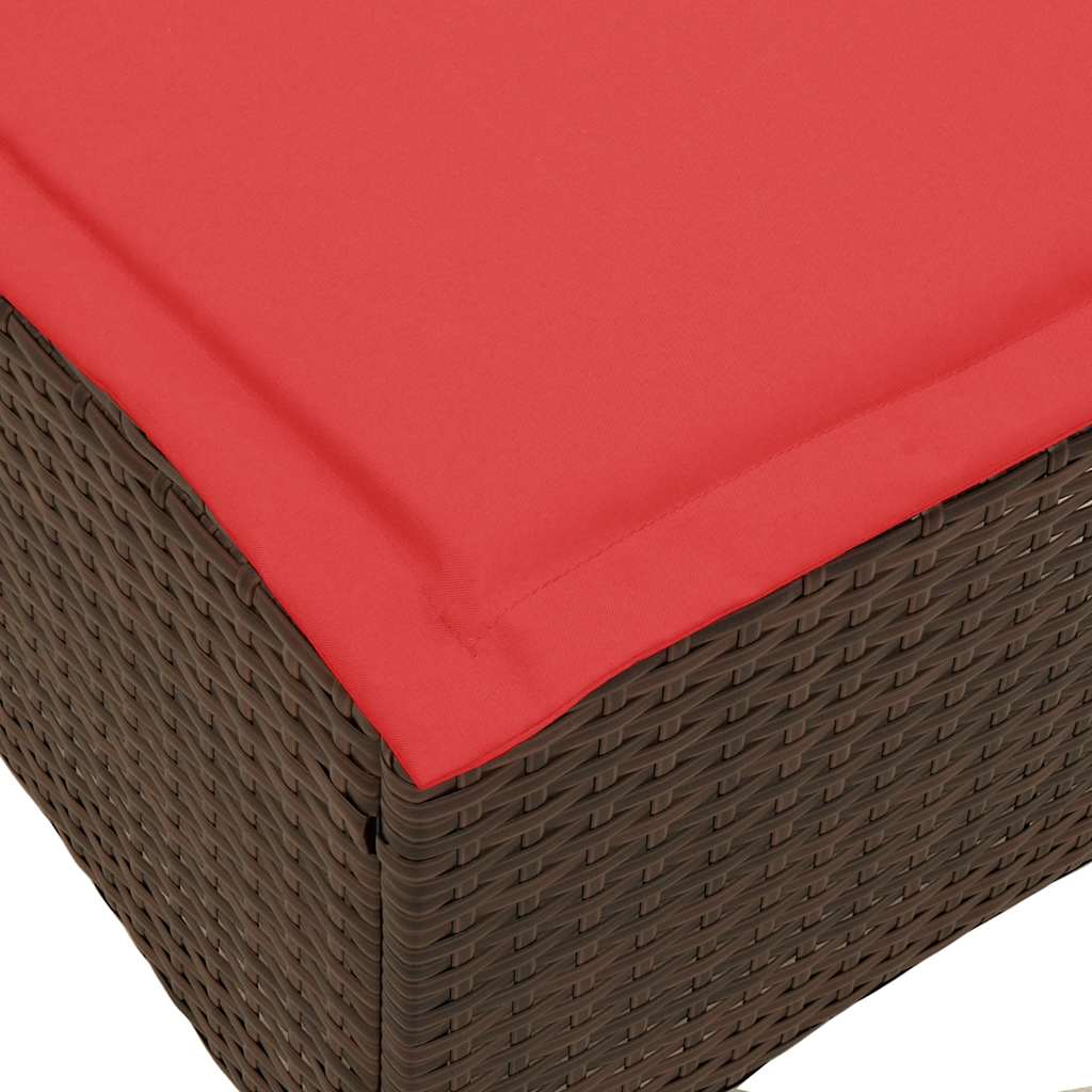 Vrtni tabure s jastucima 2 kom smeđi 55x55x36 cm poliratan
