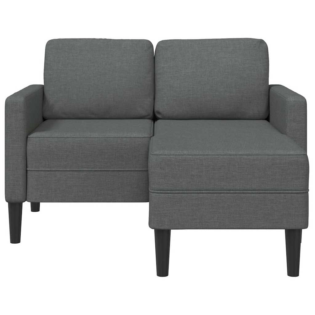 Dvosjed s ležaljkom u obliku slova L, tamno siva, tkanina, 125 cm