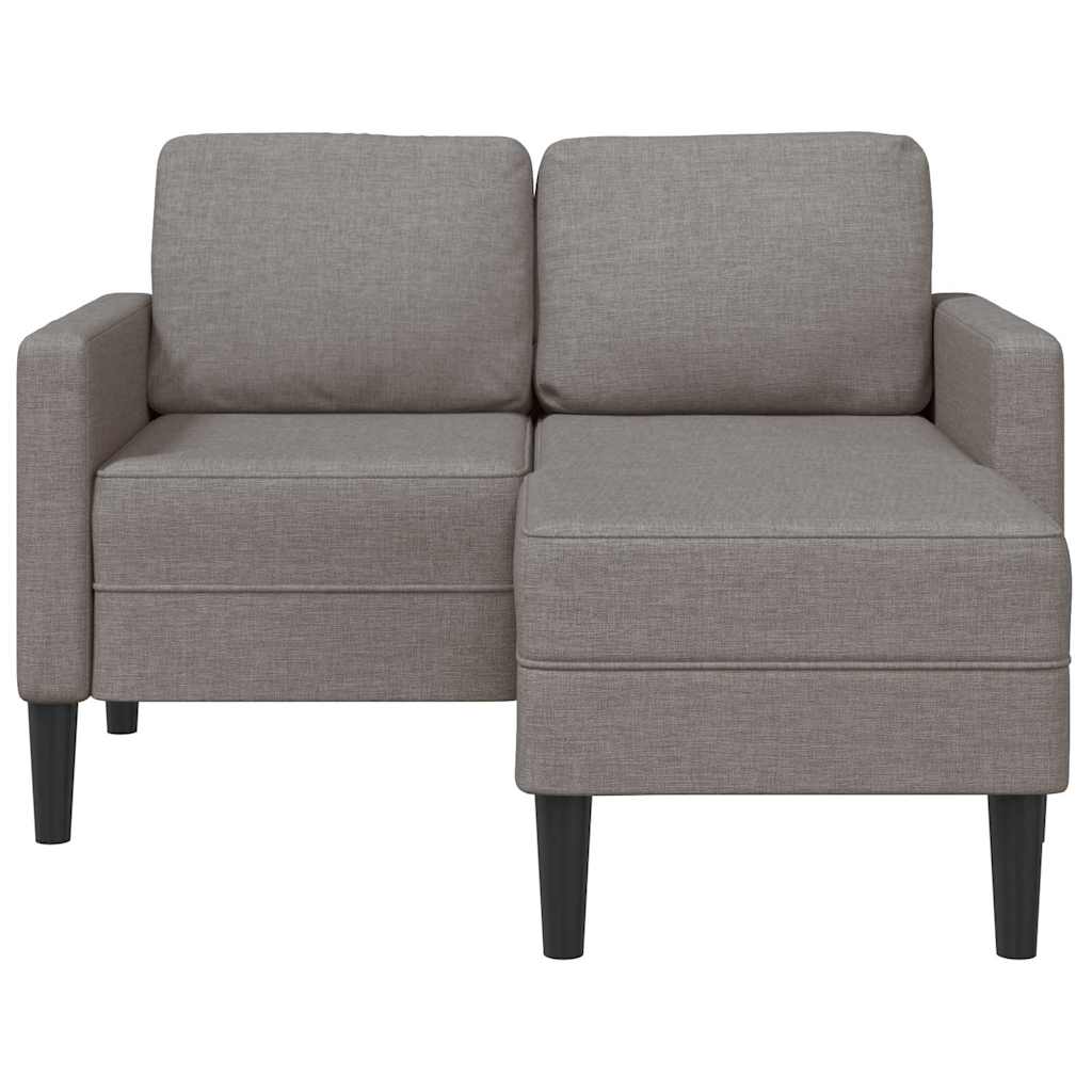 Sofa 2-sjed s ležaljkom u obliku slova L Taupe 125 cm tkanina