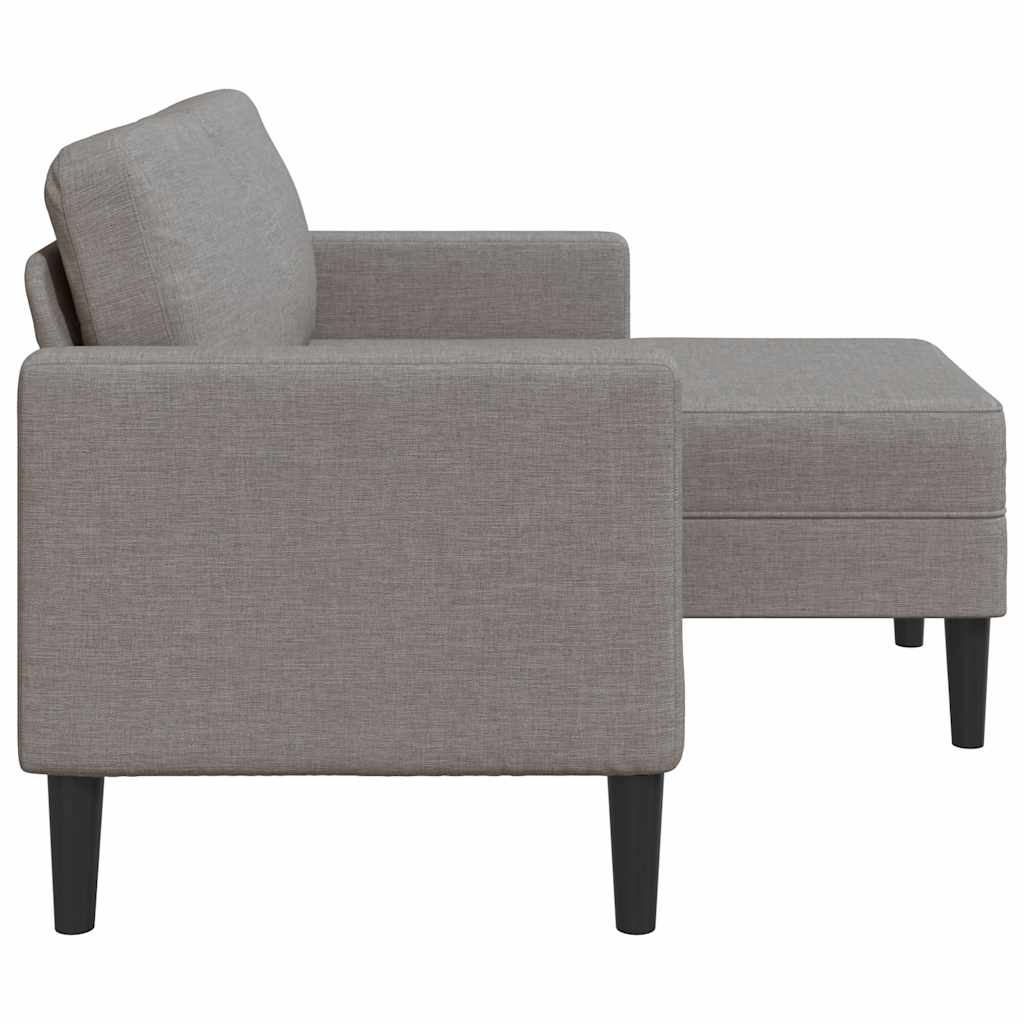 Sofa 2-sjed s ležaljkom u obliku slova L Taupe 125 cm tkanina