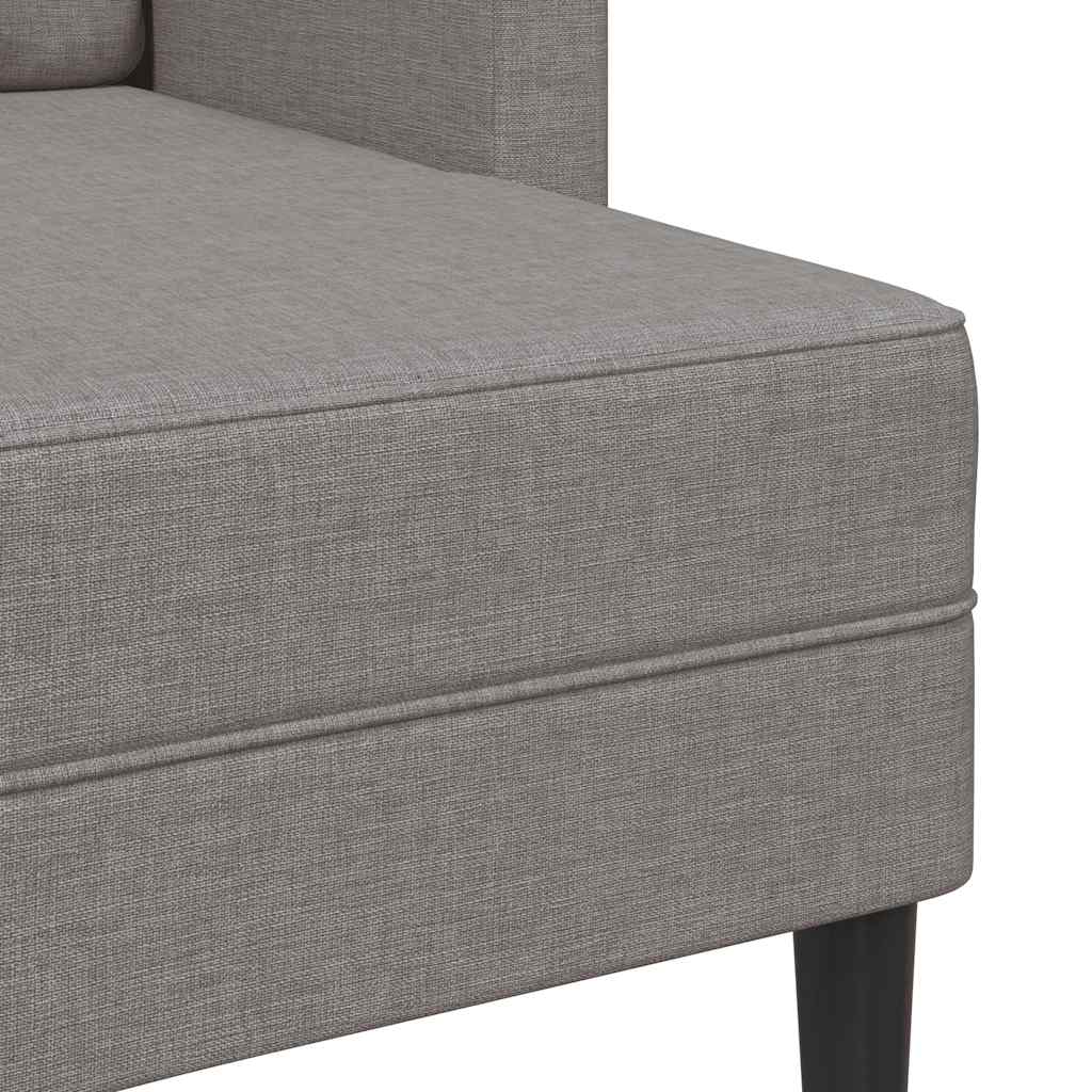 Sofa 2-sjed s ležaljkom u obliku slova L Taupe 125 cm tkanina