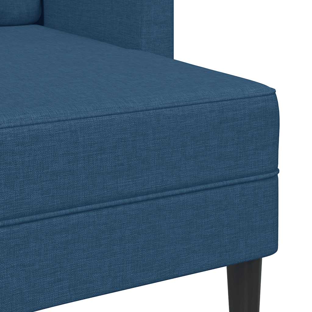 Sofa 2-sjed s ležaljkom u obliku slova L plava 125 cm tkanina