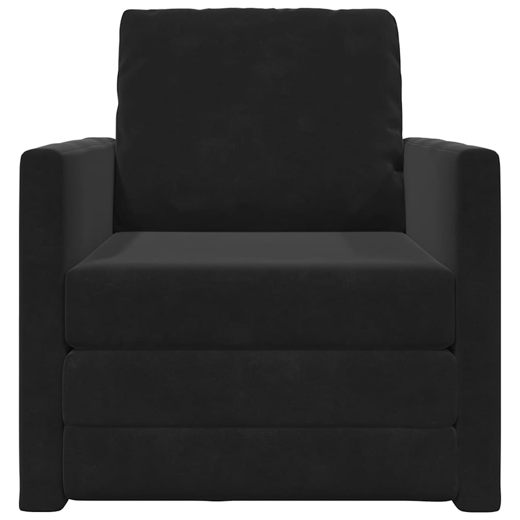 Krevet na razvlačenje Crna 74 x 77 x 81 cm Baršun