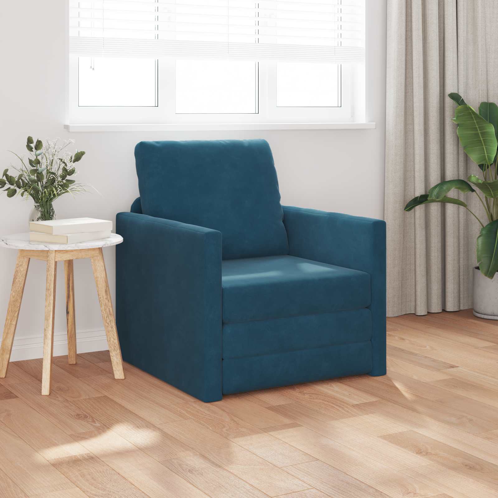 Krevet na razvlačenje Plava 74 x 77 x 81 cm Baršun