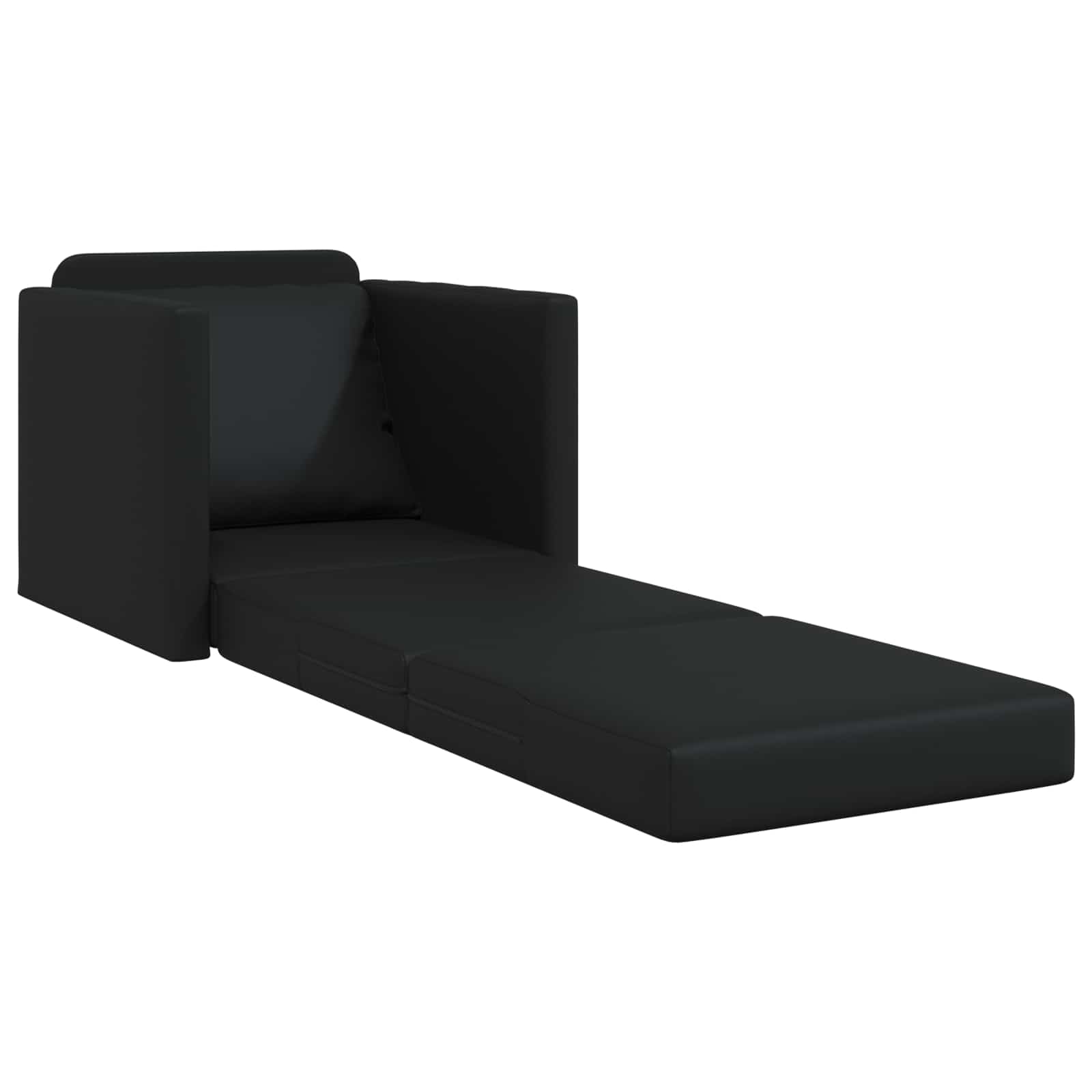 Krevet na razvlačenje 60cm Crna Umjetna koža