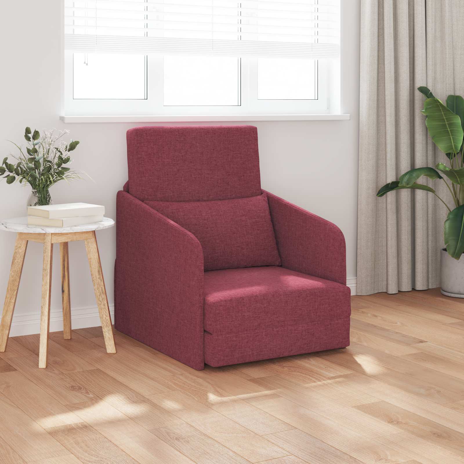 Krevet na razvlačenje Vinska crvena 65 x 80 x 83 cm tkanina
