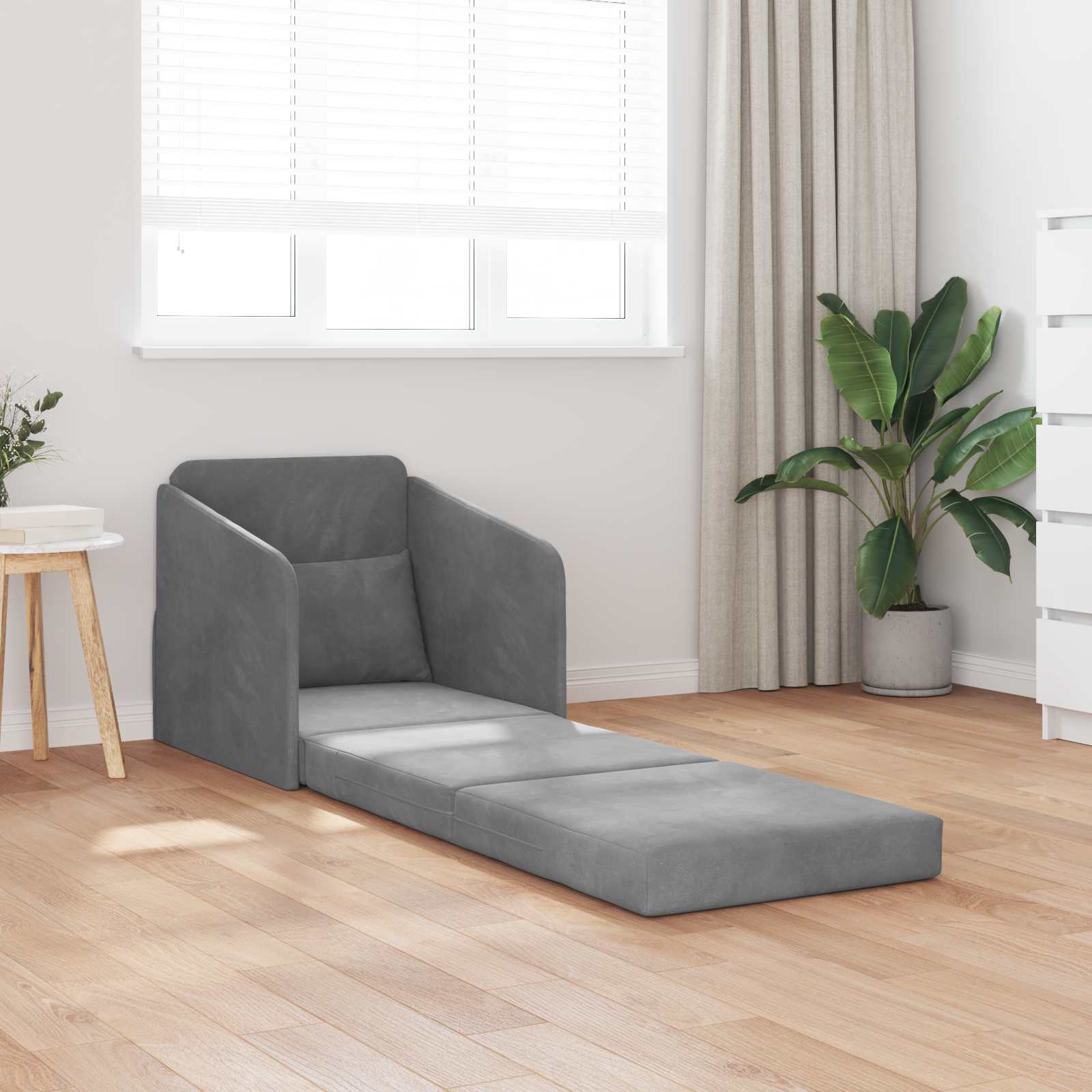 Krevet na razvlačenje Tamno siva 65 x 80 x 83 cm Baršun