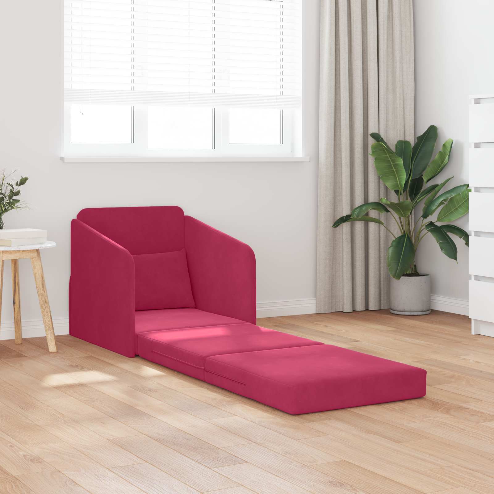Krevet na razvlačenje Vinska crvena 65 x 80 x 83 cm Baršun